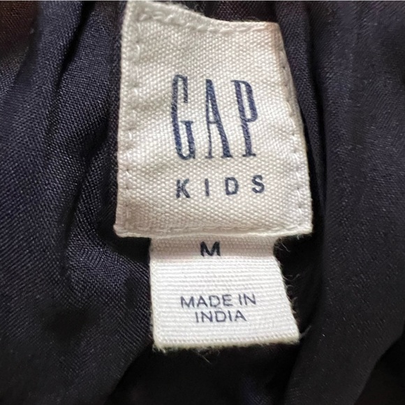 GAP Adorable Kids Puff Sleeve Smocked Navy Blue Kids Dress Size Medium (8) - Picture 3 of 10